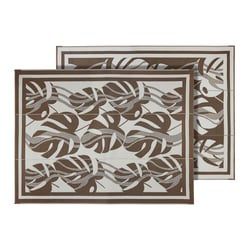Picture of Faulkner 53010S Modern Swish Reversible RV Patio Mat Brown Beige 9x18