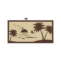 Picture of Faulkner 53001S Beach Palm Tree Reversible RV Patio Mat Beige 9x18