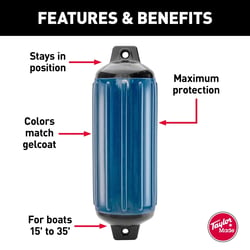 Taylor Made 2020108276 Super Gard 5.5" x 20" Inflatable Vinyl Boat Fender - Captain's Navy — image 5