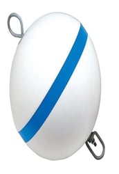Picture of Taylor Made 2020108659 Sur-Moor 15in Traditional Mooring Buoy White with Reflective Blue Stripe