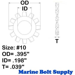 Picture of Marine Fasteners RP-1418 #10 Lock Washers Split Ring Stainless Steel 100-Pack