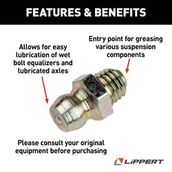 Picture of Lippert Components 122255 Grease Zerk Fitting for LCI 2K 3.5K 7K & 8K Axles