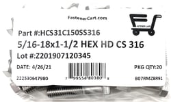 Picture of Marine Fasteners RP-79 Hex Cap Screw 5/16-18 x 1-1/2 in Stainless Steel 25-Pack