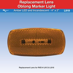 Picture of RV Designer L919 Replacement Lens for Amber Oblong LED & Incandescent Marker Light