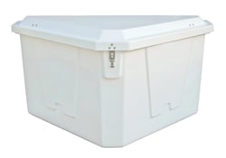 Picture of Taylor Made 2020108651 Stow 'N Go Triangle Fiberglass Dock Box 54W x 33D x 27H White
