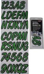 Picture of Hardline Products KIBKG400 Boat & PWC Registration Number Decal Kit 3-Inch Kiwi Green/Black