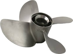 Picture of Quicksilver 8M0123400 Bravo Three 4-Blade Stainless Steel Front Propeller 16" x 19" Left Hand Rotation