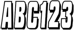 Picture of Hardline Products SIBLK320 3" Registration Number Kit Silver/Black Block Font