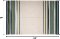 Picture of Faulkner 68679 Reversible RV Patio Mat 8x20 Aqua Navy Lime White Striped