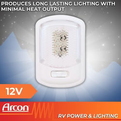 Arcon 20669N LED Interior Light - Bright White Single Ceiling Fixture with Clear Lens — image 6