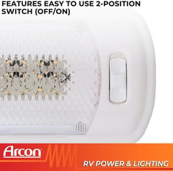 Arcon 20669N LED Interior Light - Bright White Single Ceiling Fixture with Clear Lens — image 5