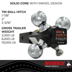Husky Towing 33140 Switch Hitch Tri-Ball Mount 2" Receiver — image 3