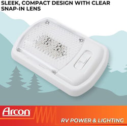 Arcon 20669N LED Interior Light - Bright White Single Ceiling Fixture with Clear Lens — image 4