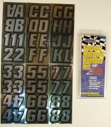 Picture of Hardline Products CHBLK500 2" Registration Letter Number Kit Chrome/Black