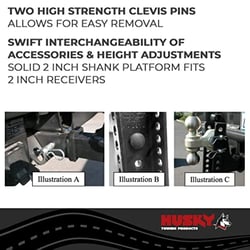 Husky Towing 33104 Adjustable Ball Mount 2" Receiver 14K Capacity Dual Hitch — image 4