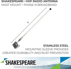 Shakespeare Antennas 6500-WB 4' VHF Marine Antenna 3dB Broadband 145-165MHz — image 2