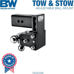 B&W Tow Stow Adjustable Tri-Ball Mount Receiver Drop — image 2