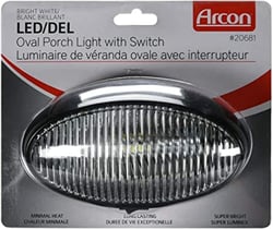 Arcon 20681 LED Oval Porch Light with Switch Black Clear — image 5