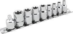 Picture of Performance Tool W1338 9-Piece External Star Socket Set with Chrome Finish