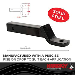 Husky Towing 31369 Ball Mount 2" Receiver 6000 lbs 2.25" Drop 1" Rise — image 4
