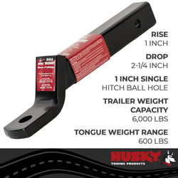 Husky Towing 31369 Ball Mount 2" Receiver 6000 lbs 2.25" Drop 1" Rise — image 5