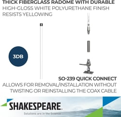 Shakespeare Antennas 6500-WB 4' VHF Marine Antenna 3dB Broadband 145-165MHz — image 3