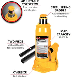 Picture of Performance Tool W1625 Hydraulic Bottle Jack 6 Ton Capacity