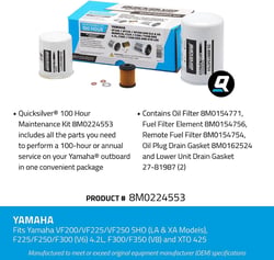 Picture of Quicksilver 8M0224553 100 Hour Maintenance Kit for Yamaha 200-350 and XTO 425 Outboards