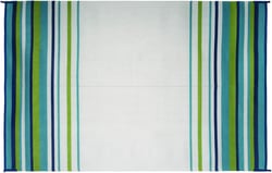 Faulkner 68679 Reversible RV Patio Mat 8x20 Aqua Navy Lime White Striped — image 3