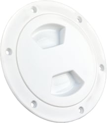 JR Products 31025 5" RV Access Deck Plate White Lockable — image 2