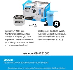 Picture of Quicksilver 8M0222306 100 Hour Maintenance Kit for Suzuki DF40A/50A/60A Outboards