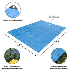 Picture of Performance Tool W6004 8x10 Foot Waterproof Protective Tarp with Grommets