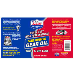 Lucas Oil 10043 SAE 80W-90 Heavy Duty Gear Oil - 1 Quart — image 2