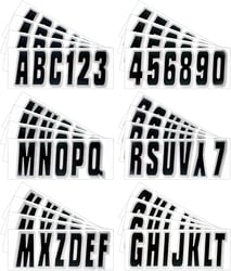 Picture of Hardline Products BLKSI320 3" Block Letter & Number Registration Kit Black/Silver