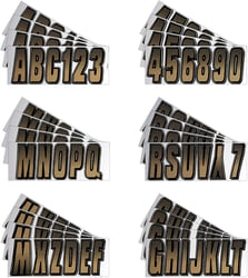 Picture of Hardline Products BRBKG300 3-Inch Boat Registration Number Kit Carbon Fiber with Block Font