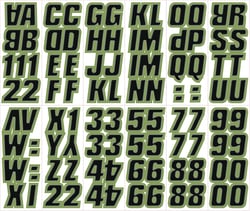 Picture of Hardline Products BLKKI500 2" Snowmobile Registration Kit Black/Kiwi Green