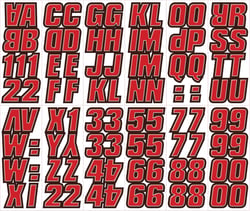 Picture of Hardline Products REBLK500 2" Registration Number Kit Red/Black