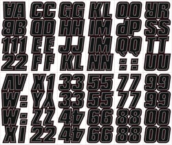 Picture of Hardline Products BLKSI500 2" Letter & Number Kit Black/Silver