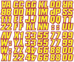 Picture of Hardline Products YERED500 2" Letter Number Kit Yellow Red