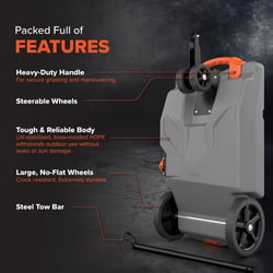 Camco 39007 Rhino 36-Gallon Portable RV Waste Tote Tank with Steerable Wheels — image 6