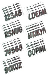 Picture of Hardline Products RUBKG400 Boat Registration Number Kit 3-Inch Burgundy Black