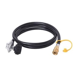 Picture of Flame King MB106095-96 90-Degree Low-Pressure Propane Regulator Hose with Quick Connect 8 Ft
