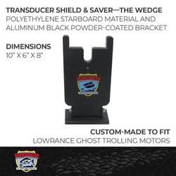 Picture of Transducer Shield and Saver TM-SW-B-L Shallow Water Wedge Trolling Motor Transducer Mount for Lowrance Ghost