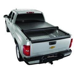 Picture of TFX Lighting TFX1112 Soft Tri-Fold Tonneau Cover Black Vinyl Aluminum Rails 5 Ft Bed