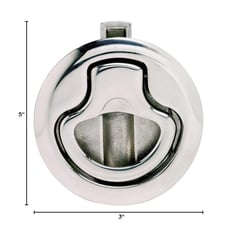 Picture of Ocean Accessories M1-61-8 Medium Push-to-Close Flush Pull Latch Non-Locking 316 Stainless Steel