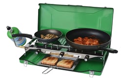 Picture of Flame King YSNBBQ-136M Portable 3-Burner Propane Folding Camp Stove with Carry Case