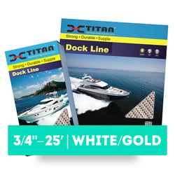 Picture of CMP CDL3825WG Double Braid Nylon Dock Line 3/8in x 25ft White/Gold