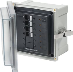Picture of Blue Sea Systems 3133 SMS Panel Enclosure DC Main & 3 Branch Circuit Breaker 12/24V