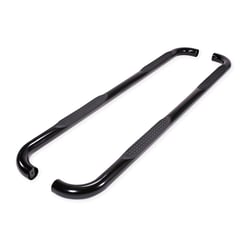 Picture of TFX Lighting A0027T 3-Inch Round Bent Side Steps Nerf Bars Textured Black Steel with Step Pads Rocker Panel Mount