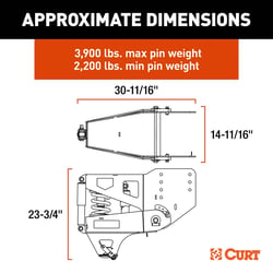 Picture of CURT 2024044577 Helux Coil-Spring Gooseneck Pin Box 20,000 lb. Capacity 3,900 lb. Max Pin Weight